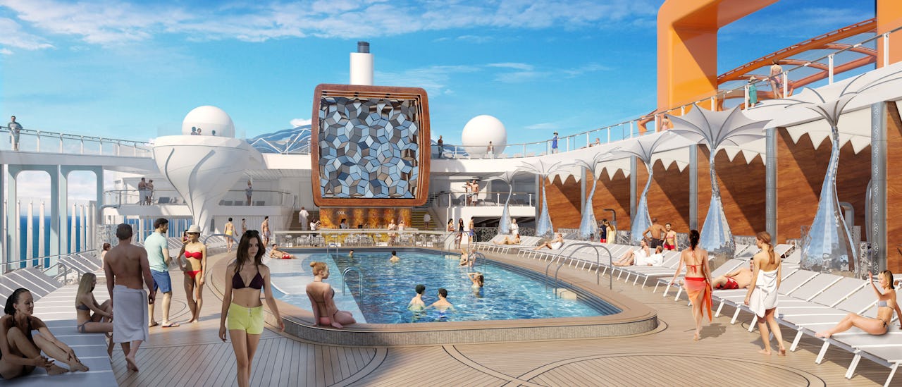 Poolområdet har en av de längsta poolerna till havs