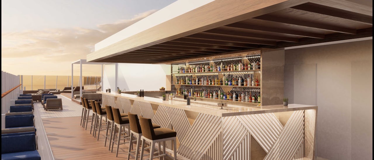 Njut av en cocktail i Helios Pool Bar