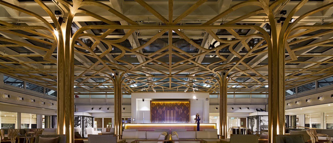 Wintergarden på kvällen