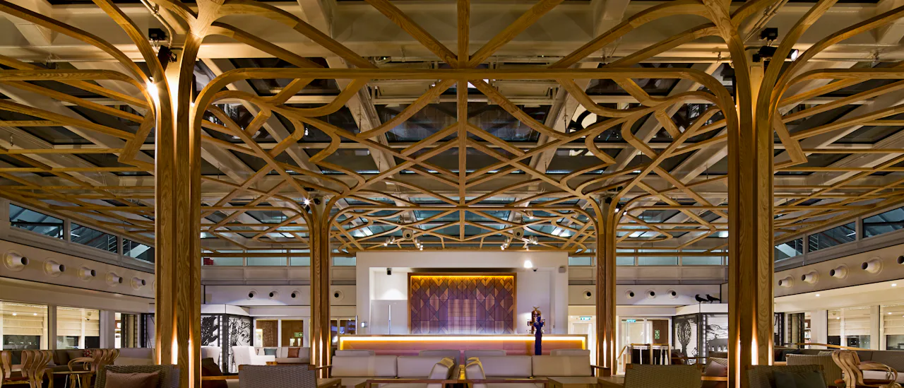 Wintergarden på kvällen