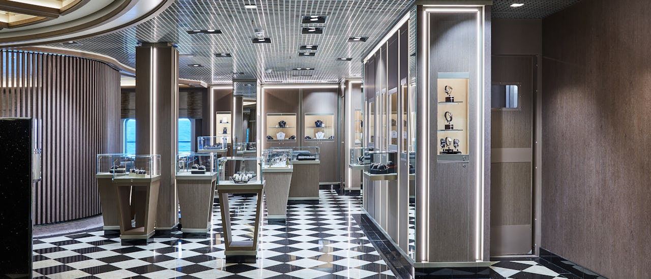 Exklusiva butiker ombord