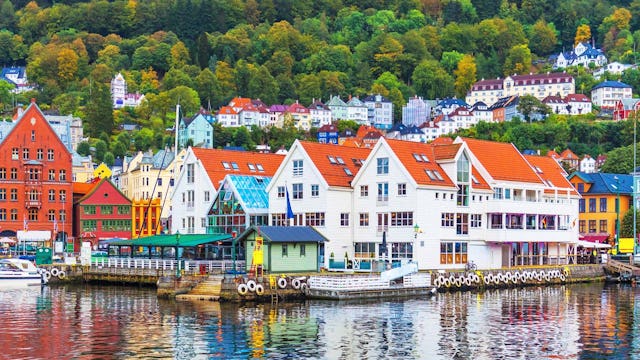 UNESCO-listade Bryggen i Bergen, Norge.