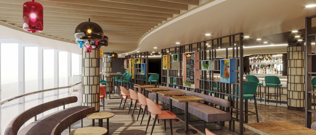 Restaurang HOLA! Tacos & Cantina ombord på MSC Cruises fartyg.