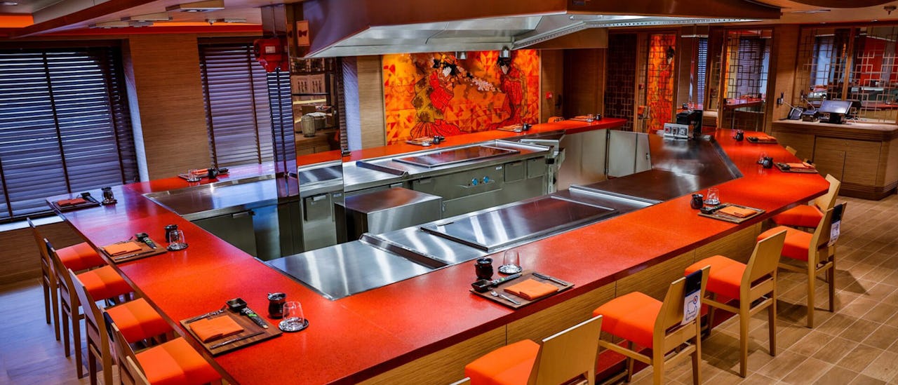 Restaurang Kaito Teppanyaki ombord på MSC Cruises fartyg.