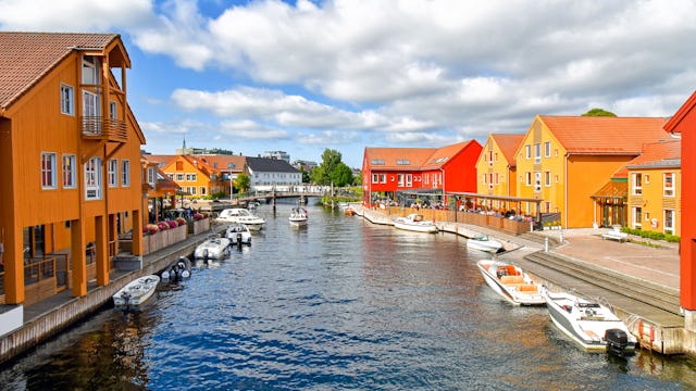 Området Fiskebrygga i Kristiansand, Norge.