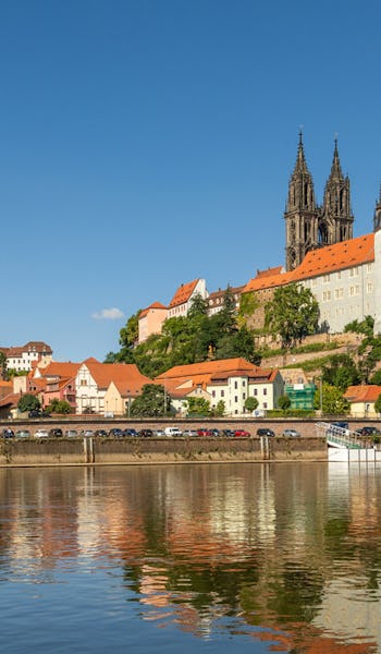 Torget Albrechtburg i Meissen, Tyskland.
