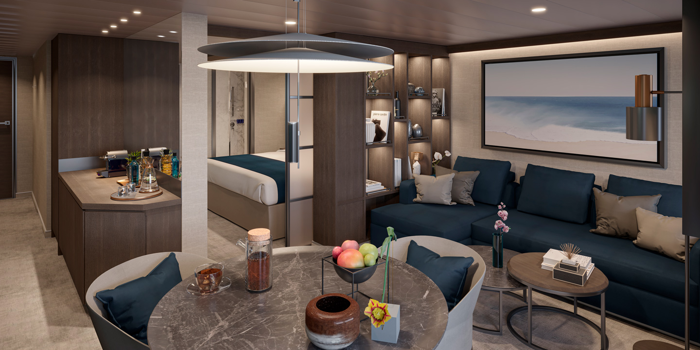 Premier Penthouse Suite ombord på Explora I.