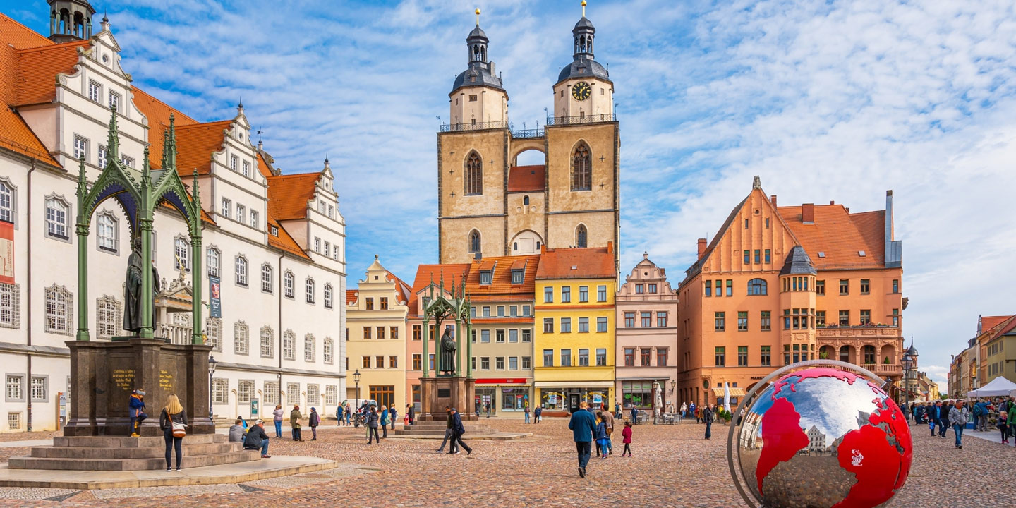 Torg i Wittenberg, Tyskland.