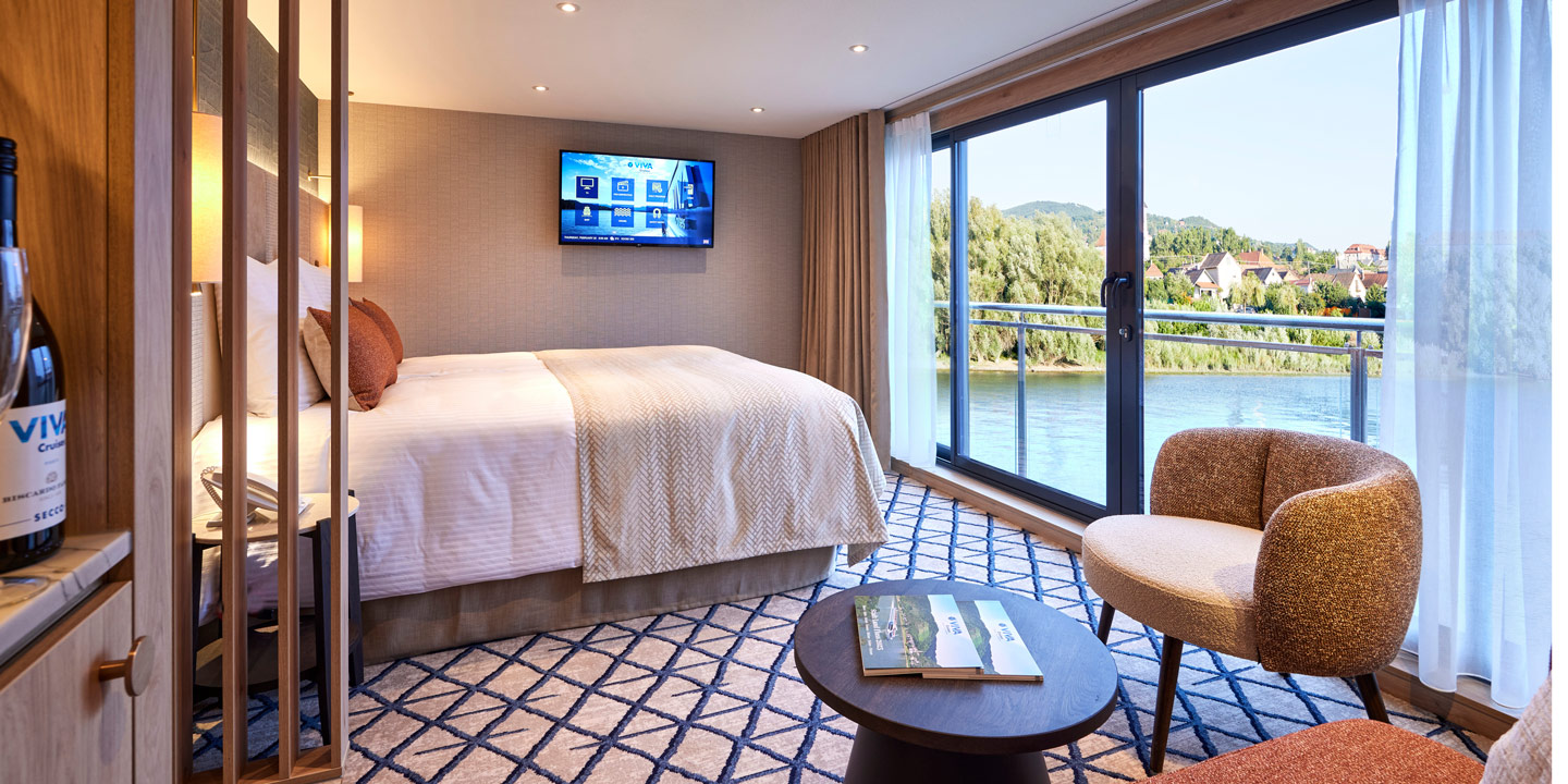 En av hytterna ombord på VIVA Cruises fartyg VIVA Two.