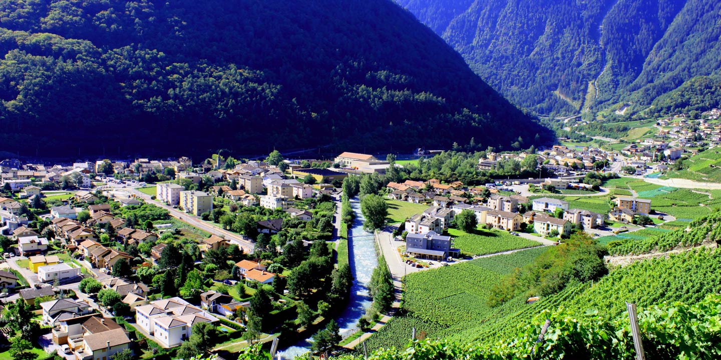 Staden Martigny i Schweiz.