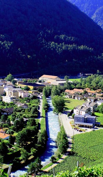 Staden Martigny i Schweiz.