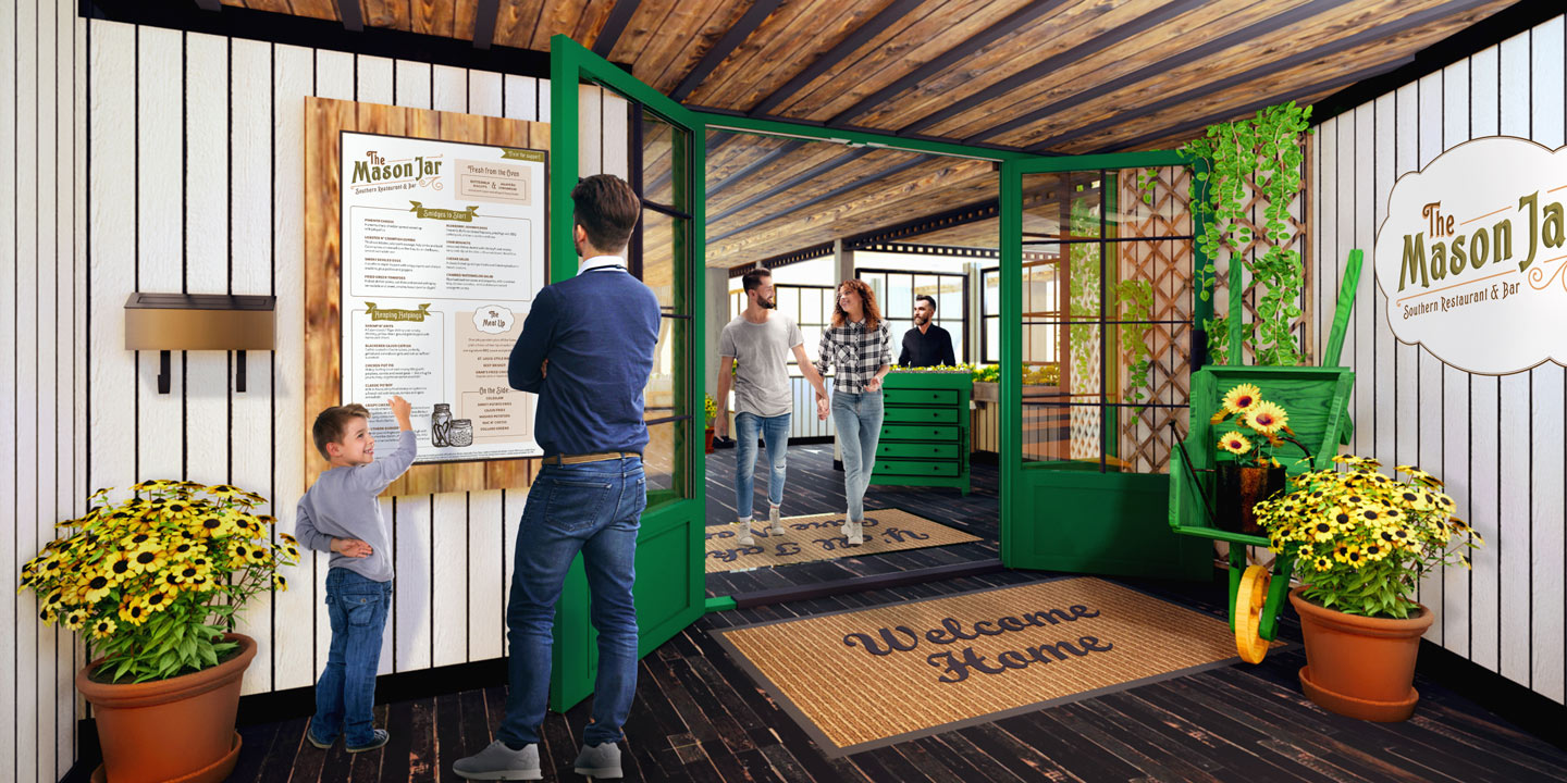 Restaurang The Mason Jar ombord på Royal Caribbeans fartyg. 