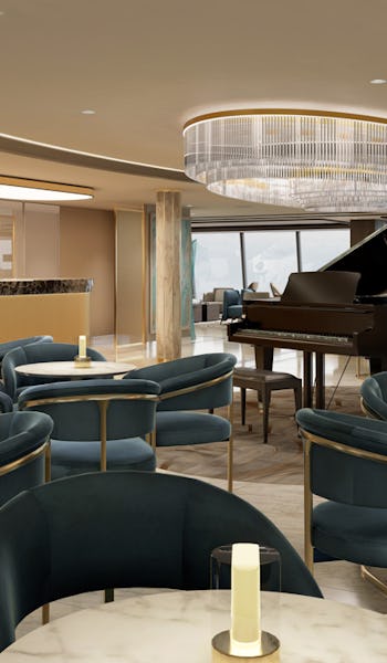 Explora lounge ombord på Explora Journeys fartyg I och II.