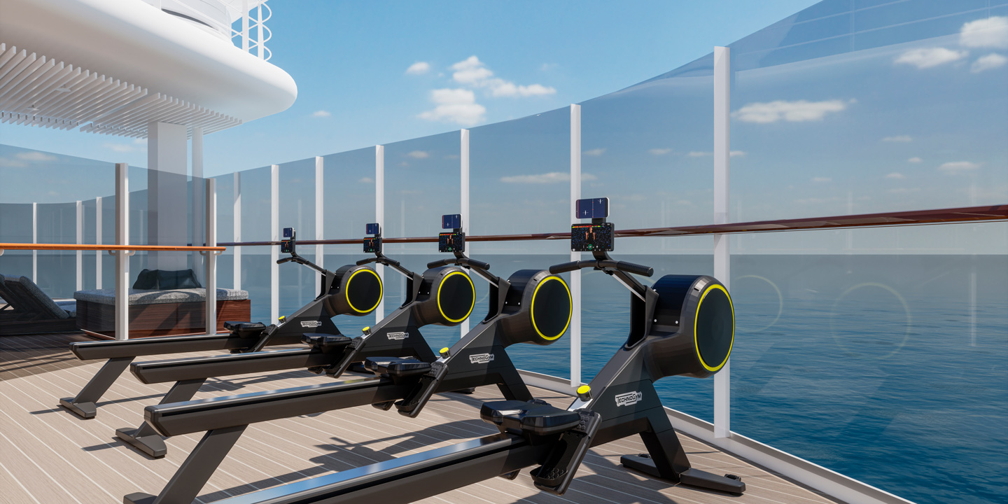 Gym utomhus på däck ombord på Explora I och II.