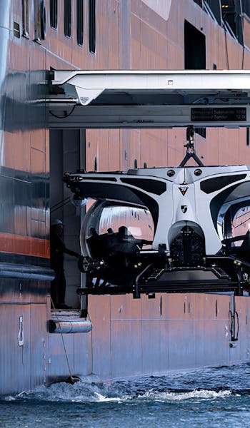 Miniutbåtar för expeditionsturer från expeditionsfartyget Seabourn Pursuit.