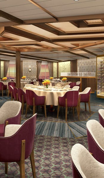 Restaurang ombord på Seabourns expeditionsfartyg.
