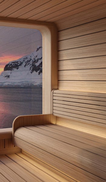 Bastu med utsikt ombord på expeditionsfartyget Seabourn Pursuit.