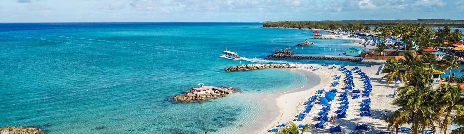 Vy över vackra Princess Cays på ön Eleuthera i Bahamas.