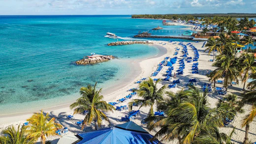 Vy över vackra Princess Cays på ön Eleuthera i Bahamas.