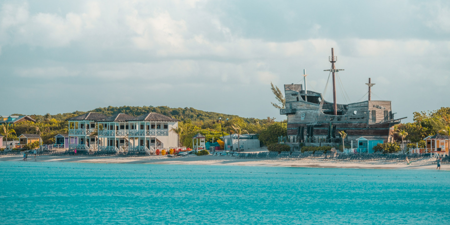Privata ön Half Moon Cay i Bahamas.