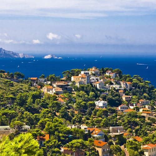 Vy över Marseille i Frankrike.