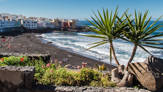 Strand på Teneriffa, Kanarieöarna.
