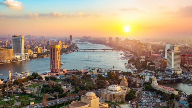 Panoramavy över Kairo, Egypten.