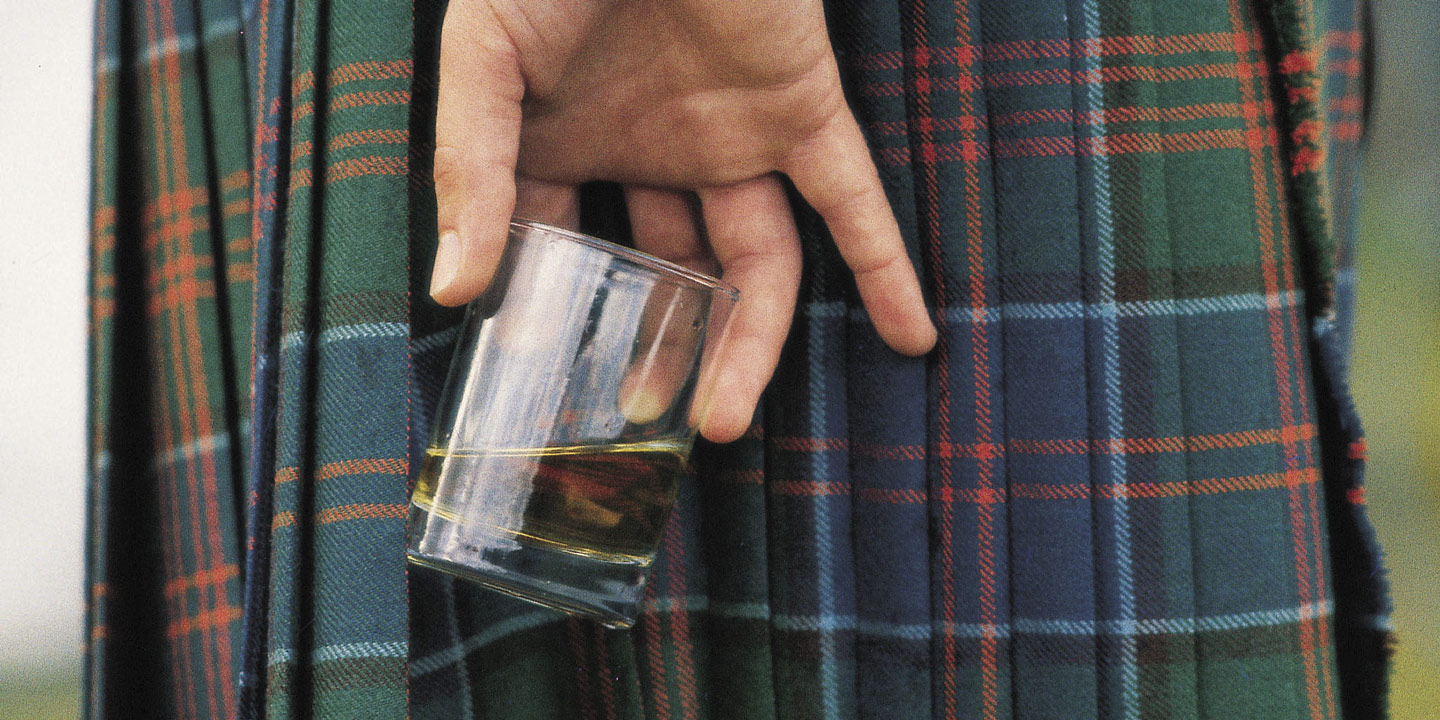 Whiskey och rutig kilt. 