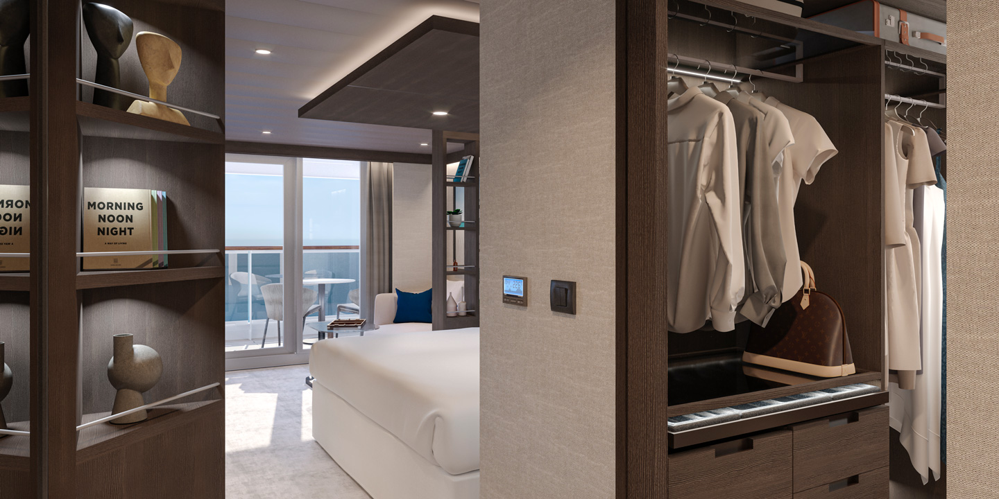 Ocean Grand Terrace Suite ombord på Explora I.