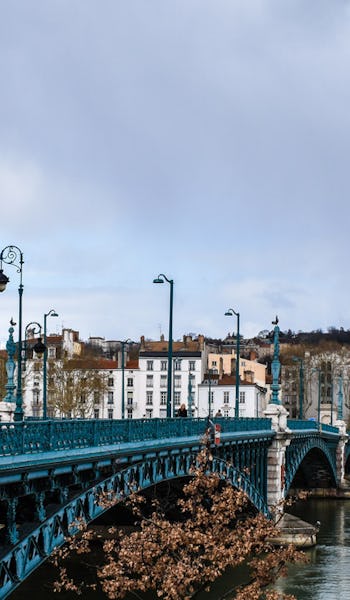 En av flera vackra broar i Lyon, Frankrike.